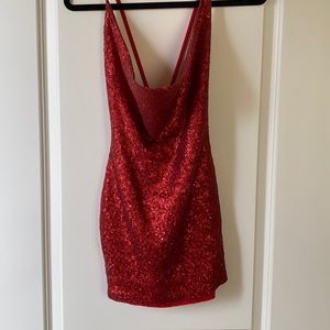 Red sequin dress XS backless